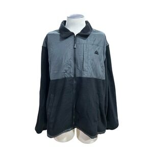 Snozu Mens Jacket Size XL Gray Black Full Zip Fleece Sweater Long Sleeve